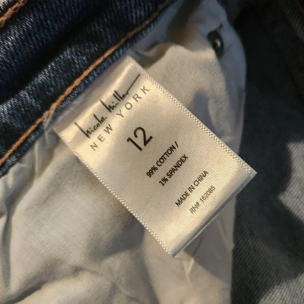 Nicole Miller New York Nomad Super High Rise Straight Denim Jeans Size 12 - Picture 14 of 15